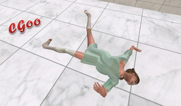Badly Injured Pose with twitching leg Prio 4 