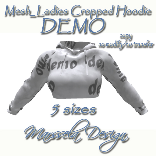 DEMO Mesh Ladies Cropped Hoodie