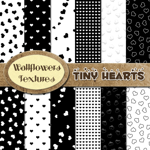 *Wallflowers* Tiny Hearts Black & White