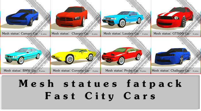 8 x DECO   FAST CARS FAT PACK