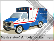 Decoration Car Ambulance car 3 prims only