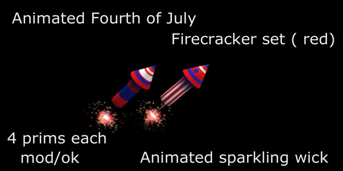 Fourth of july fire cracker set ( red)