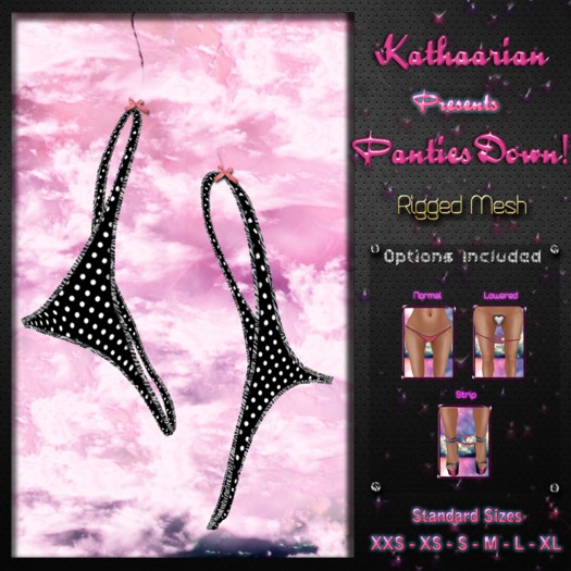 KATHAARIAN  / Rigged Mesh / Black - Panties Down