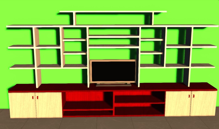 TV stand with shelf full perm - (100% mesh)