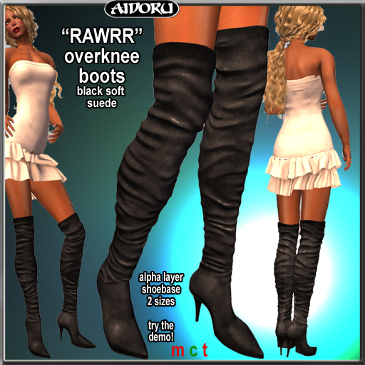 AIDORU RAWR! overknees black soft nappa