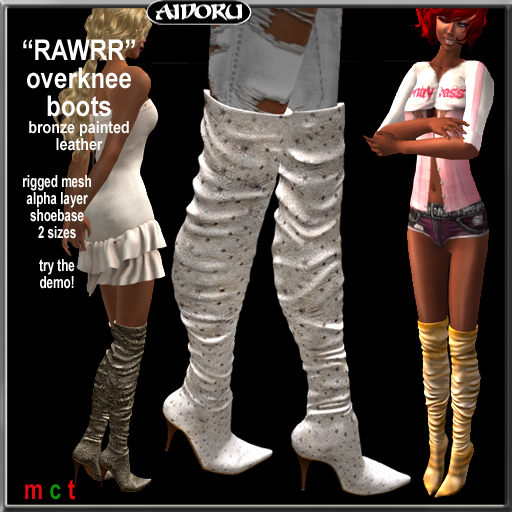 AIDORU RAWR! overknees black soft nappa gbf