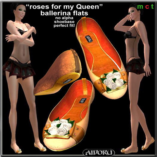 AIDORU roses for my Queen ballerin flat shoes with roses