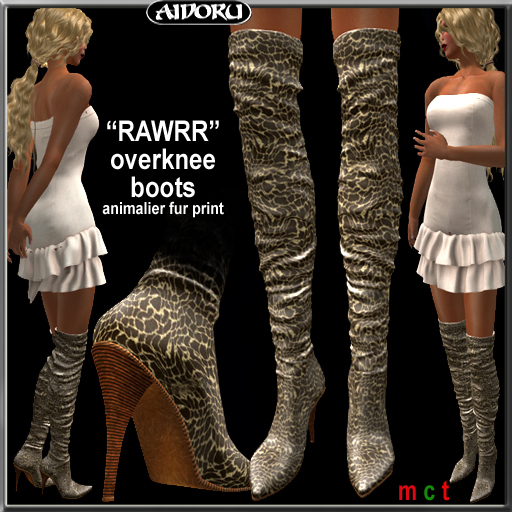 AIDORU RAWR! overknees animalier print leather