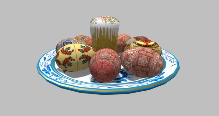 plate & egg & kulich