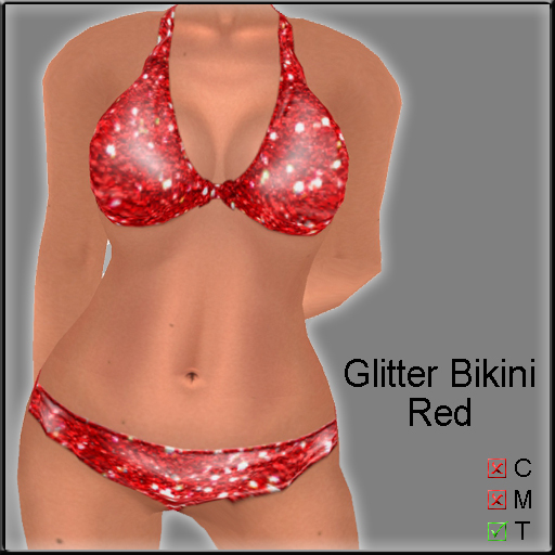 Glitter Bikini - Red
