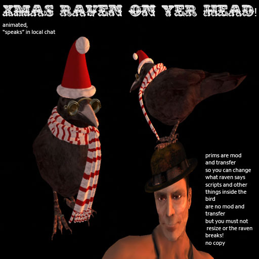 xmas raven on yer head - BOXED