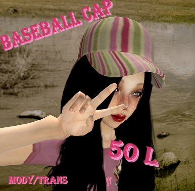 YHS Baseball Cap pink Strips
