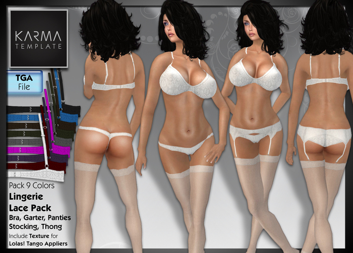 Karma Template - Tga - Lace Lingerie Pack - 9 Colors