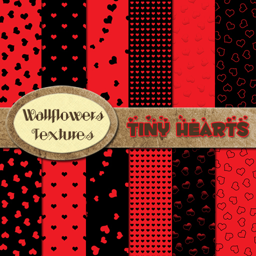 *Wallflowers* Tiny Hearts Black & Red