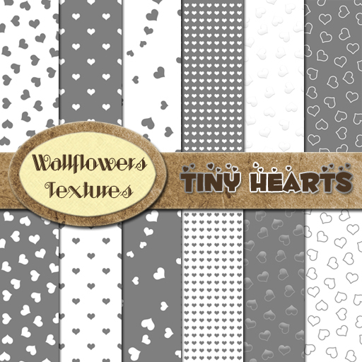*Wallflowers* Tiny Hearts Tintable Greyscale
