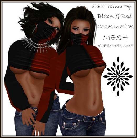 KDEES Mask Karma Top black and red