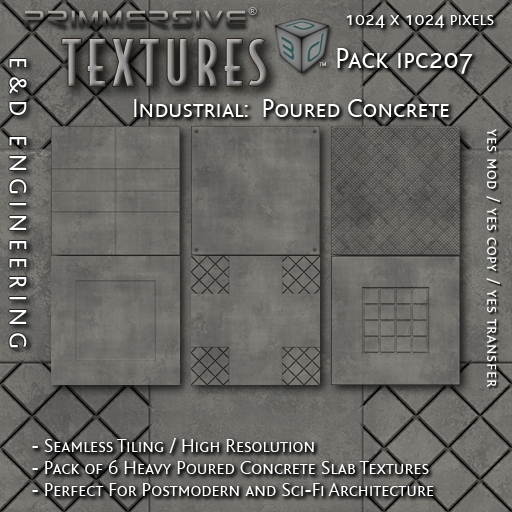 Second Life Marketplace - [IPC207] 6 1024px Seamless Poured Concrete ...