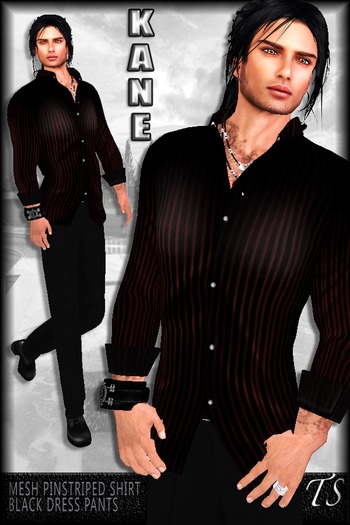 TS-Kane pinstriped Outfit-Red
