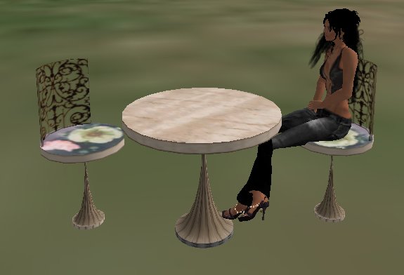 NB table + 2 chairs flower