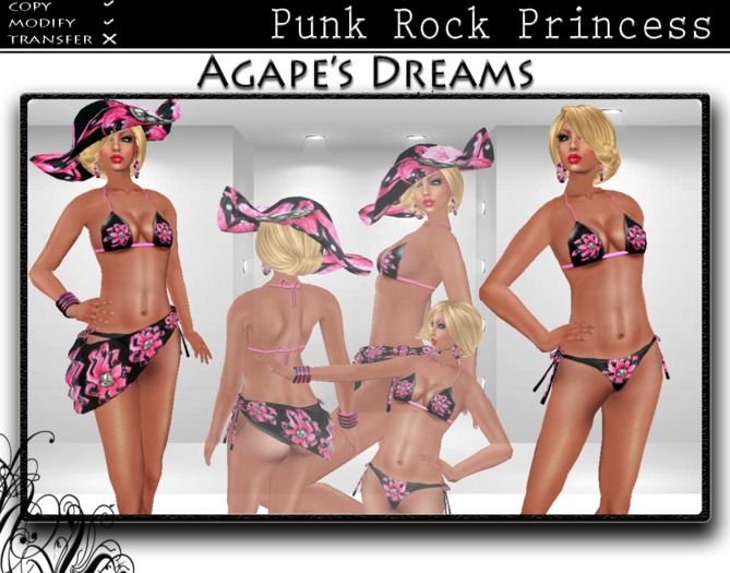 Punk Rock Princess Bikini