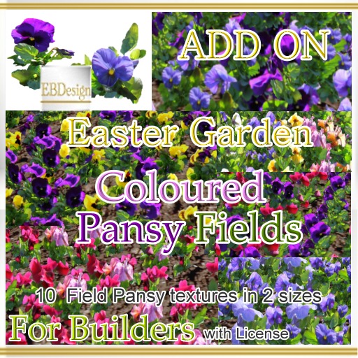 EBDesign Coloured Pansy Fields Add On 10 textures