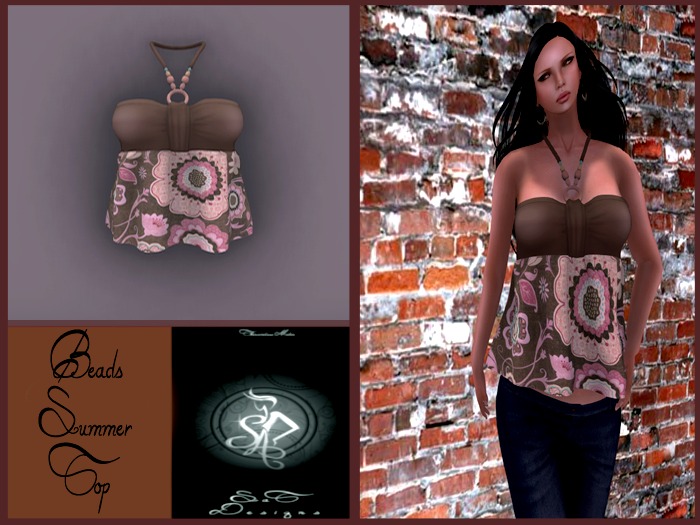 .:Sat:.  Beads Summer Top big flower