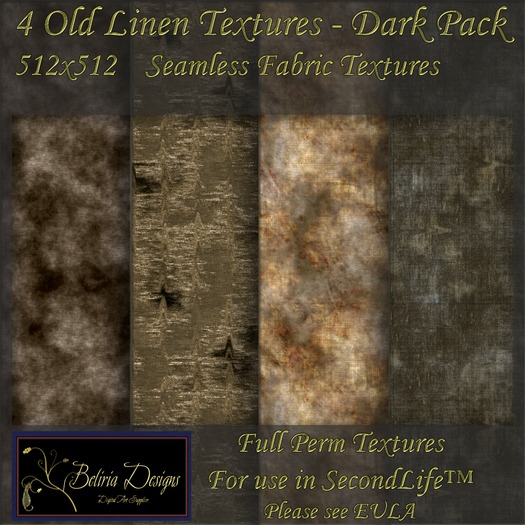 Beliria Designs - Old Linen Textures - Dark Pack