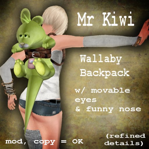 ::Ragdoll's:: Wallaby Backpack - Mr KIWI - Boxed