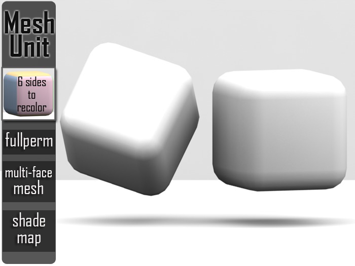 Mesh Unit: Full Perm ➔ Multi-purpose rounded cube#2 (multi-face) + shade map