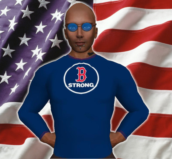 BLUE LONG SLEEVE "BOSTON STRONG" SHIRT #2 1L$ God Bless America !