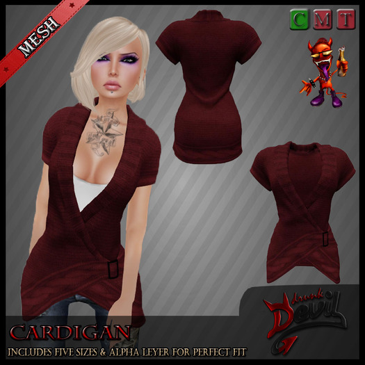 ..::Drunk Devil ::.. ~ Red ~ MESH Cardigan