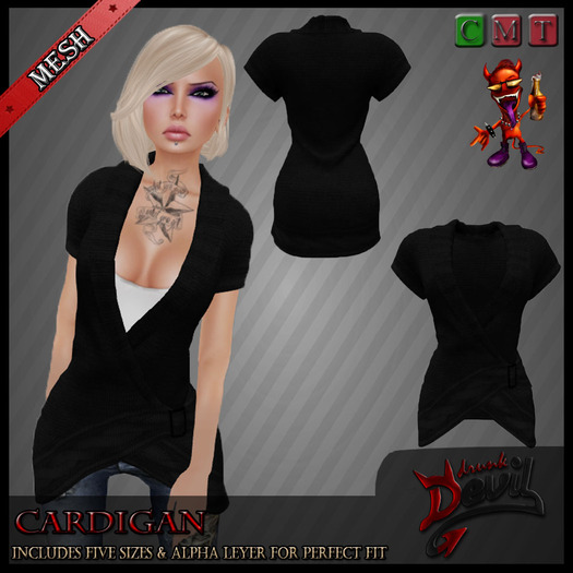 ..::Drunk Devil ::.. ~ Black ~ MESH Cardigan