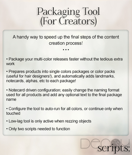 [Decoy] Scripts: Packaging Tool (For Creators)