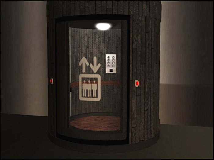 Modern Round Elevator - Wood Inlay 