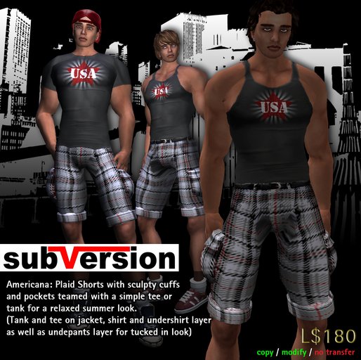 subVersion - Americana Plaid shorts & tee/tank #7