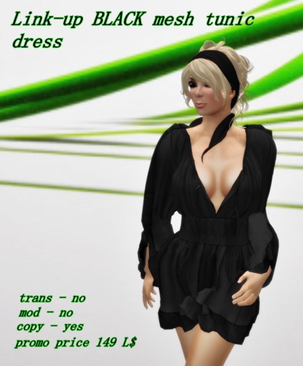 Link-up Mesh_BLACK Tunic Dress