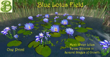 Mesh Blue Lotus Plants - Twenty Water Lilies, 1 Prim