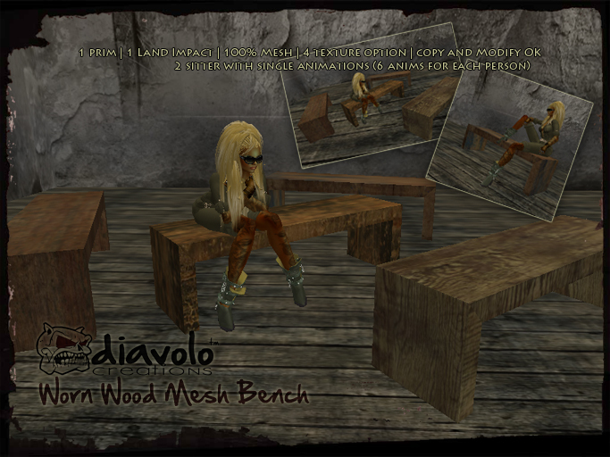 [dc] Worn Wood Bench Set