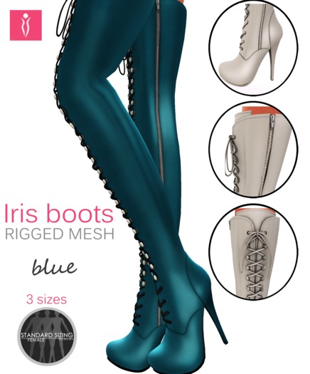 **SHINE** Iris Mesh Boots /Blue 