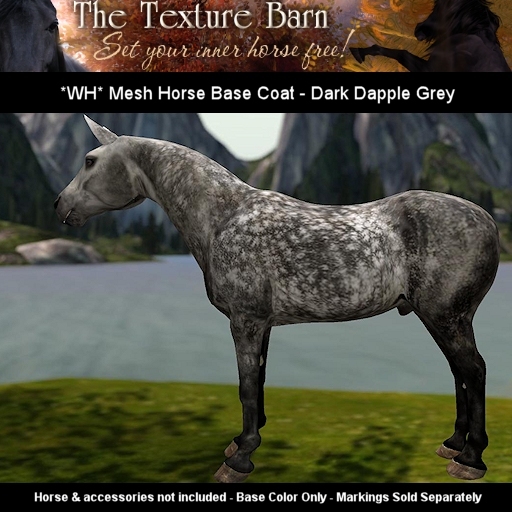The Texture Barn - Dark Dapple Grey - for WH Mesh Horse Avatar