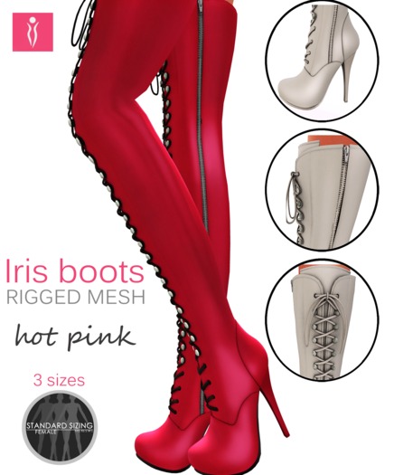**SHINE** Iris Mesh Boots /HotPink 