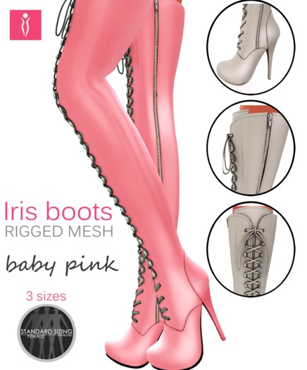 **SHINE** Iris Mesh Boots /BabyPink 