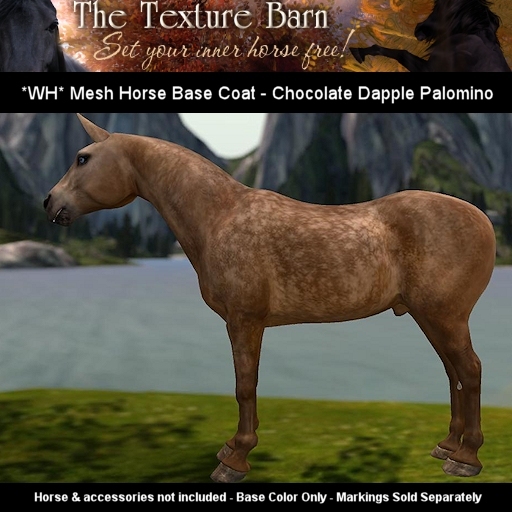 The Texture Barn - Choc Palomino  - for WH Mesh Horse Avatar