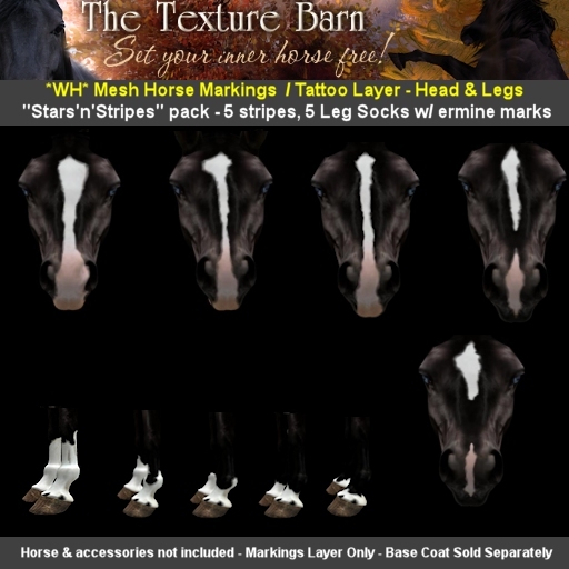 The Texture Barn - Stars 'n' Stripes - for WH Mesh Horse Avatar