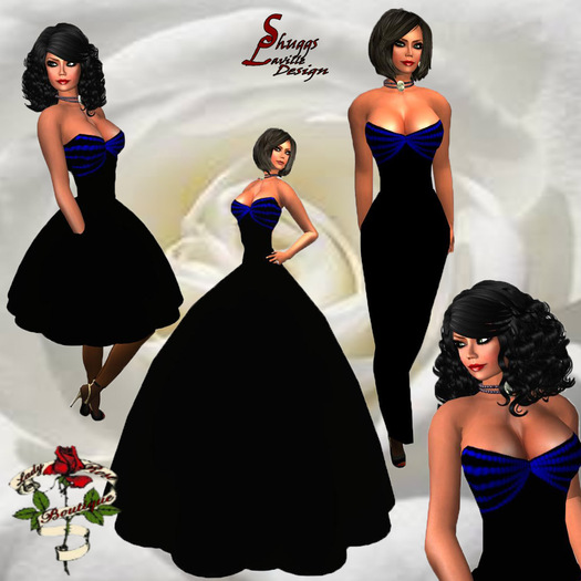 143 Blues Pearls Gown ~SLD~