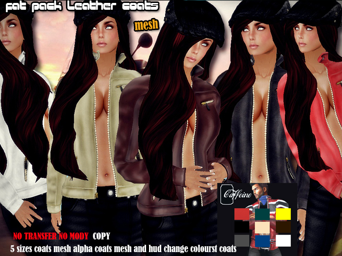 CAFFEINE fat pack leather jackets WOMENS