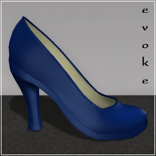 Evoke Chunk Heeled Pumps - Blue Leather