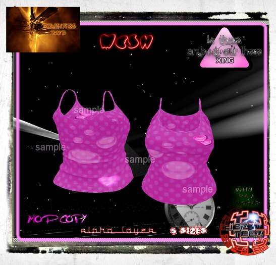 Ladies Cami Top pink bubbles