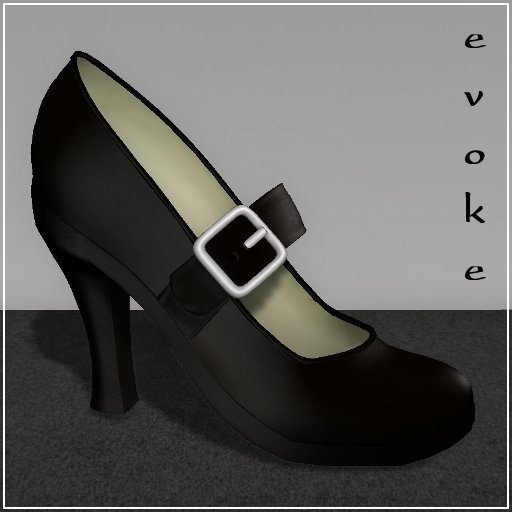 Evoke Chunk Heeled Mary Janes - Black Leather