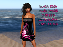 Black With Pink Flowers Dress